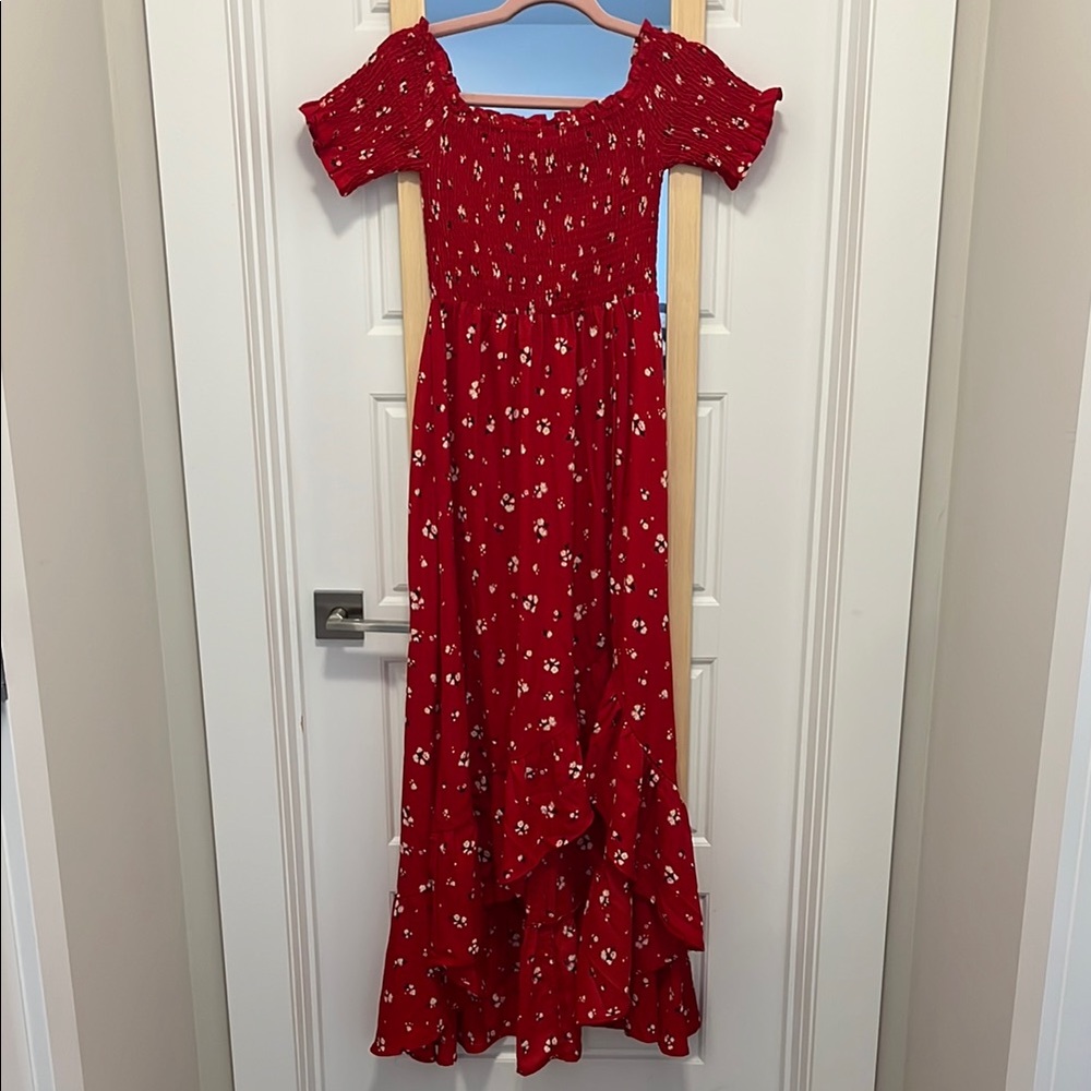 Red Floral Maxi Dress